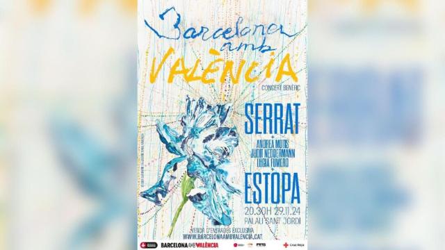 Cartel del concierto 'Barcelona amb València', diseñado por los artistas Santi Moix e Isabel Ramoneda