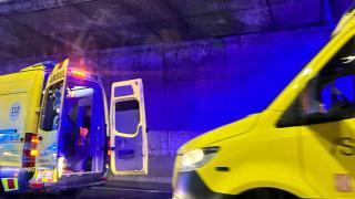 Imagen de la ambulancia en el momento del accidente