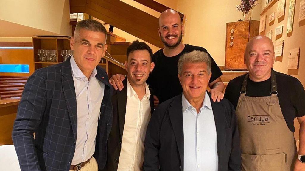 Joan Laporta y Enric Masip, en Can Ugal, restaurante de Les Corts