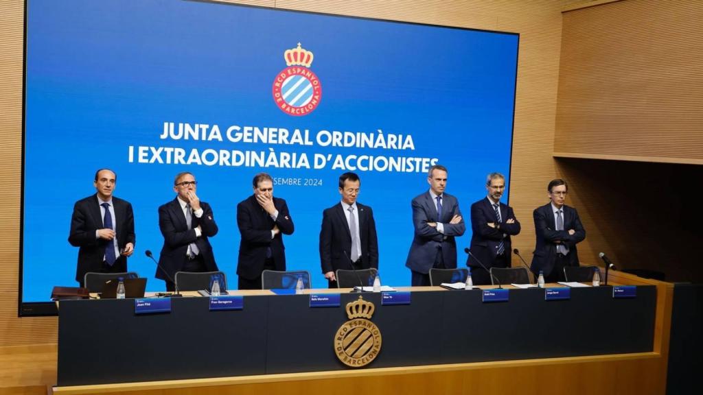 La junta del Espanyol en la asamblea de accionistas de diciembre 2024
