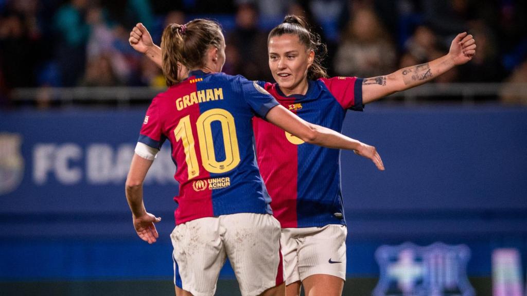 Caroline Graham Hansen celebra un gol del Barça Femenino contra el Real Betis