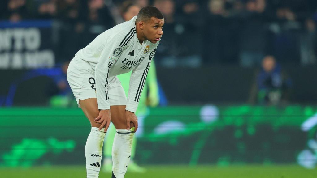 Kylian Mbappé, durante el Atalanta-Real Madrid de Champions League