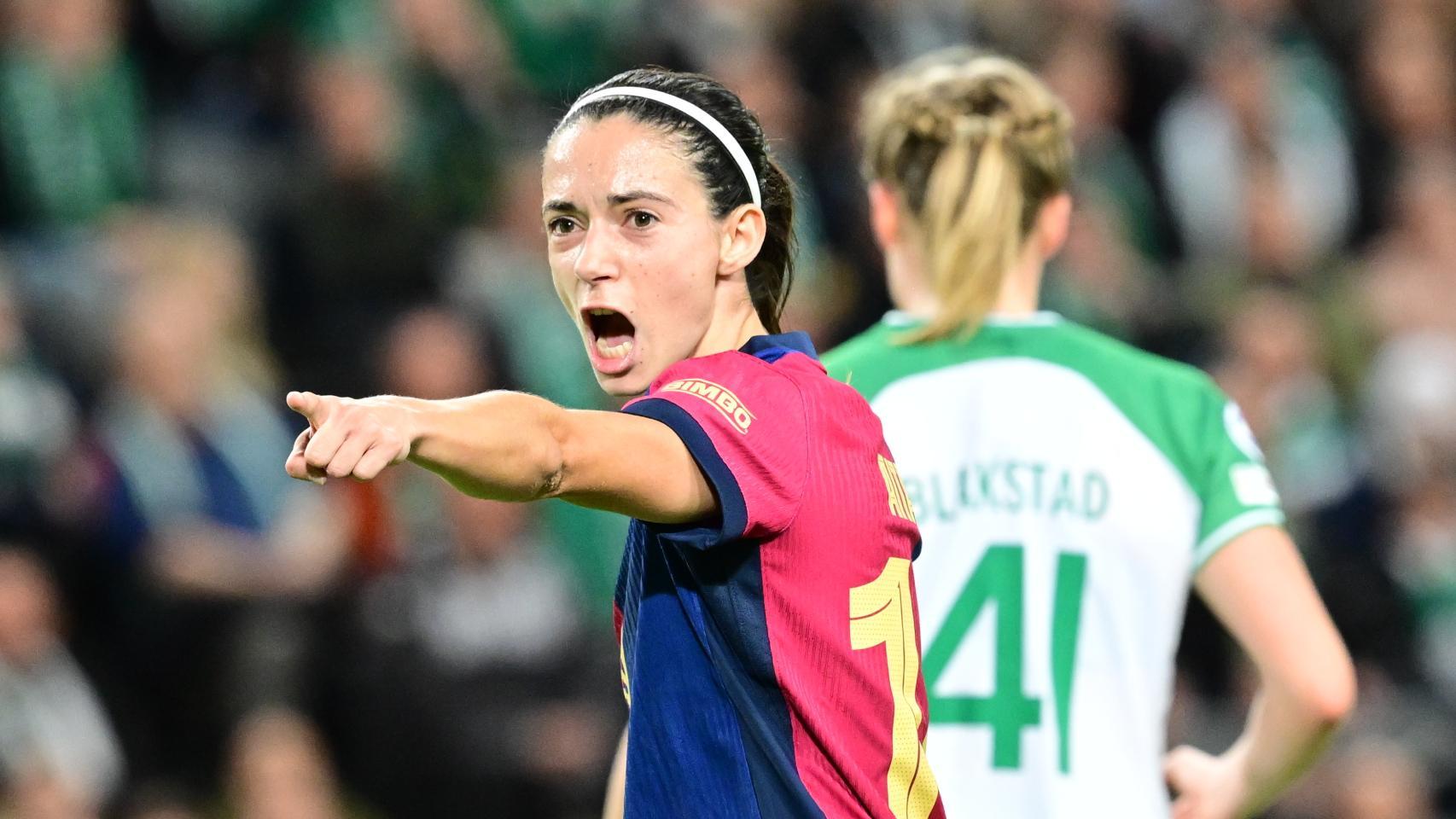 Aitana Bonmatí, llena de euforia, tras marcar un gol contra el Hammarby