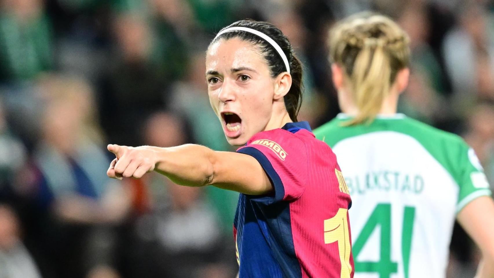 Aitana Bonmatí, llena de euforia, tras marcar un gol contra el Hammarby