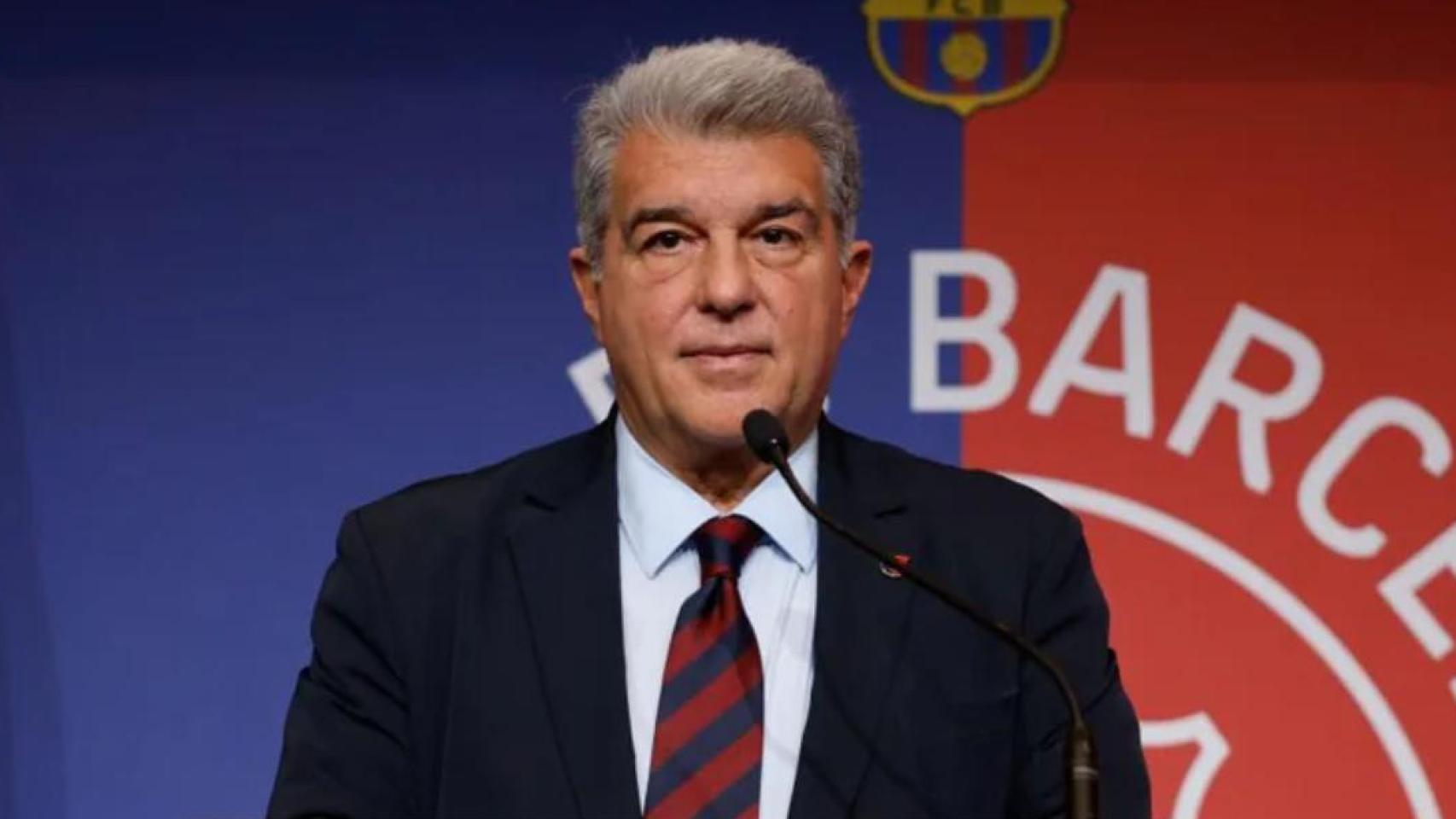 Joan Laporta, presidente del Barça, durante un discurso
