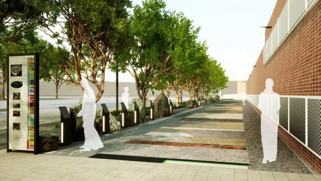 Recreación del futuro Jardín Geológico de la Zona Universitària de Barcelona