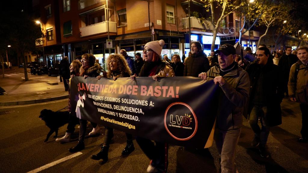 Vecinos de La Verneda se manifestaron contra la inseguridad del barrio en enero de 2025