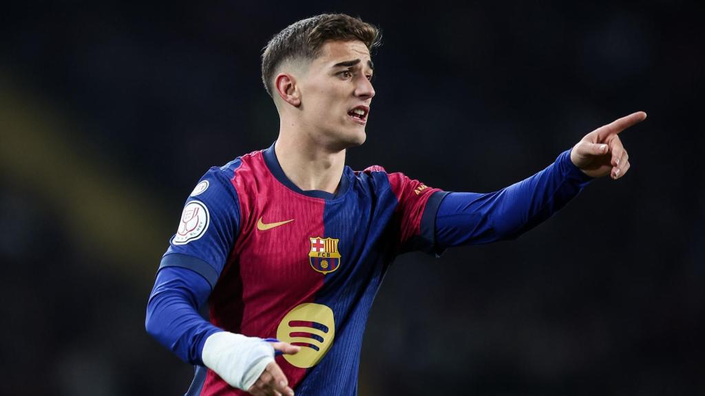 Gavi, durante el triunfo del Barça contra el Betis en la Copa del Rey