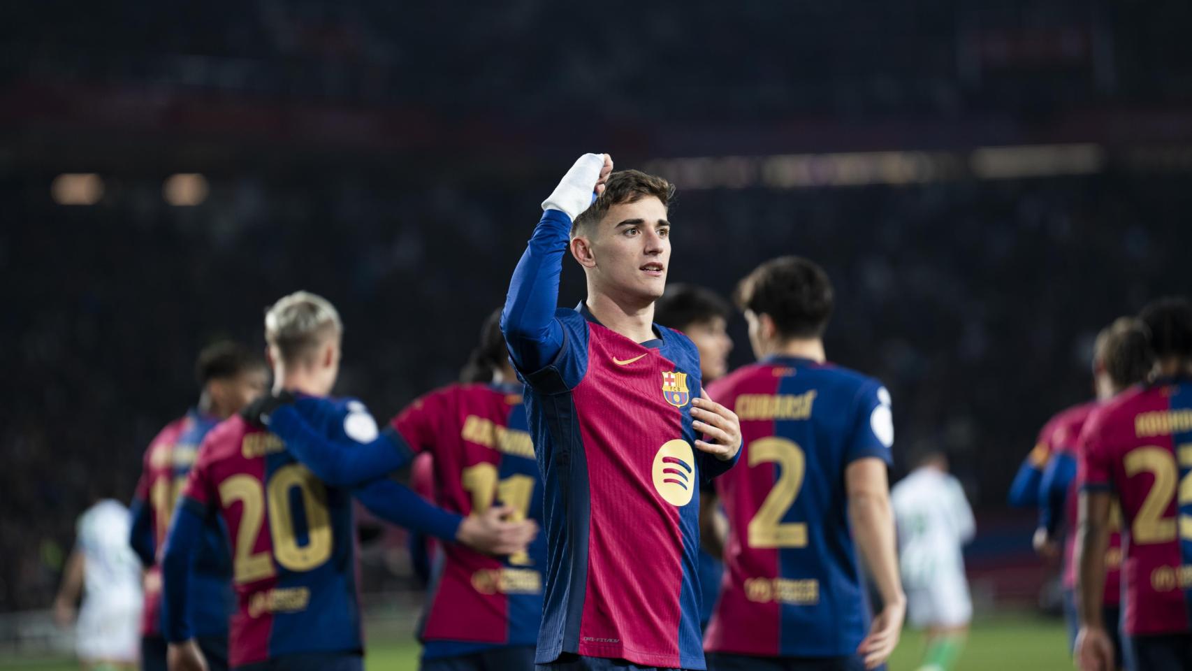 Gavi celebra su gol contra el Betis en la Copa del Rey