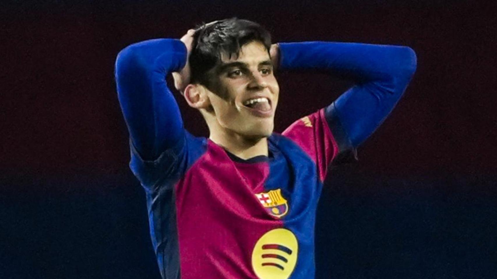 Gerard Martín se lamenta por una ocasión fallida contra el Real Betis