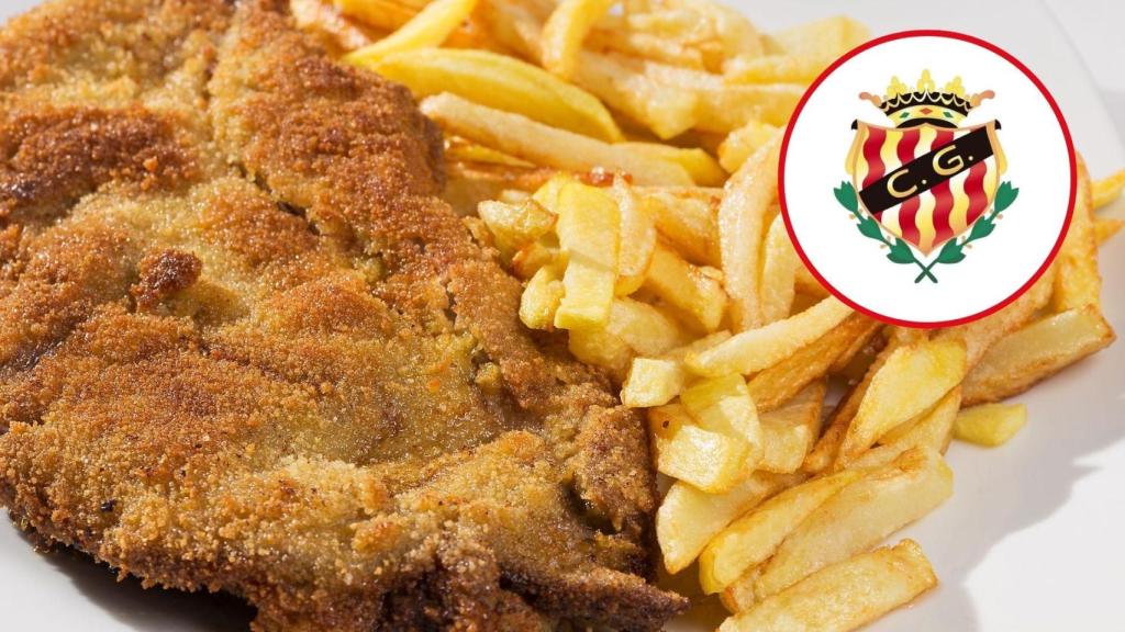 Fotomontaje cachopo y escudo del Nàstic de Tarragona