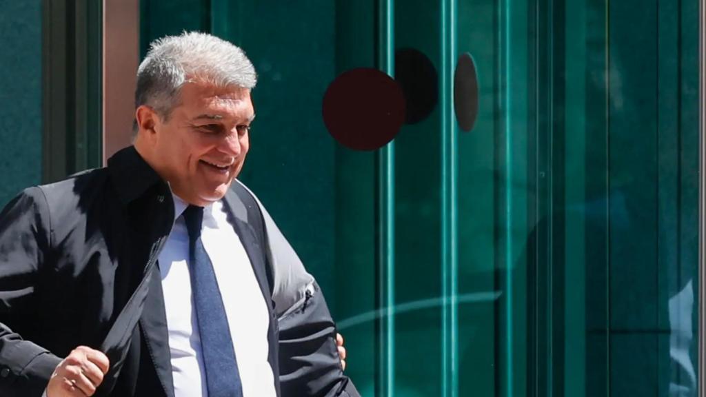 Laporta, presidente del Barça, a la salida de una reunión