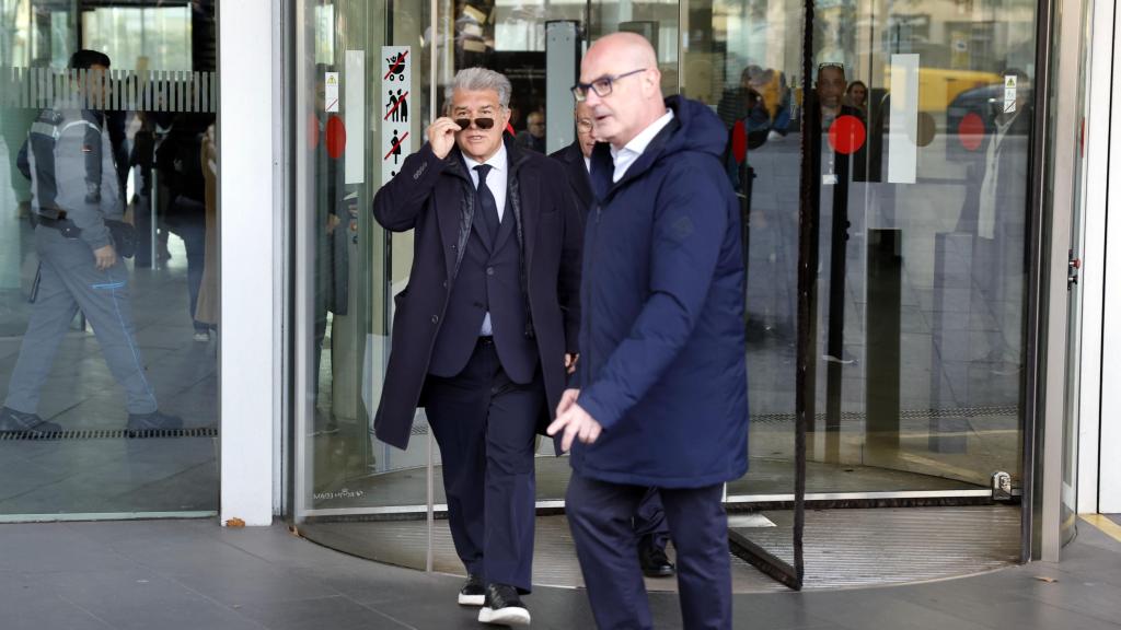 Joan Laporta sale de la Ciutat de la Justícia de Barcelona