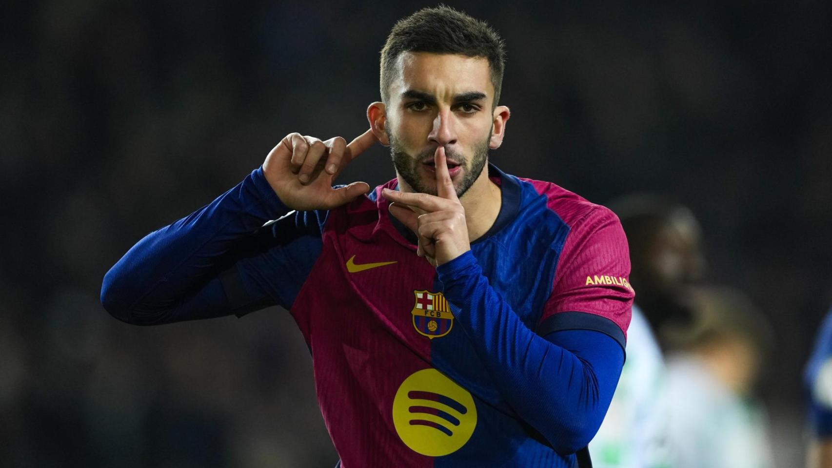Ferran Torres, tras marcar un gol con el Barça ante el Betis