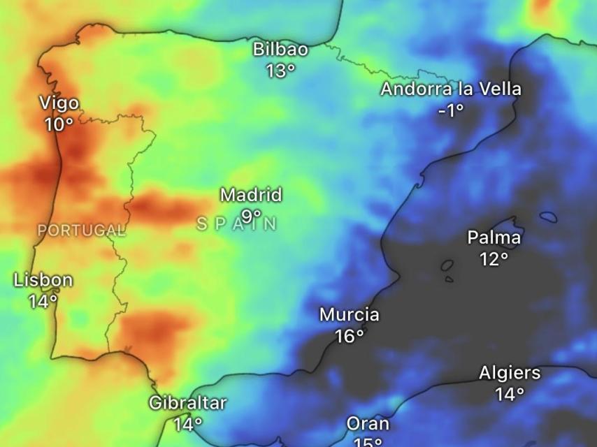 Mapa d'acumulació de pluja per a la pròxima setmana segons el model ECMWF