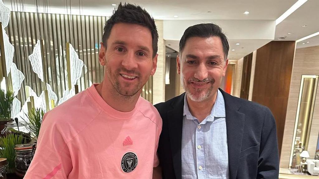 Leo Messi durant la seva visita al restaurant Gaudim