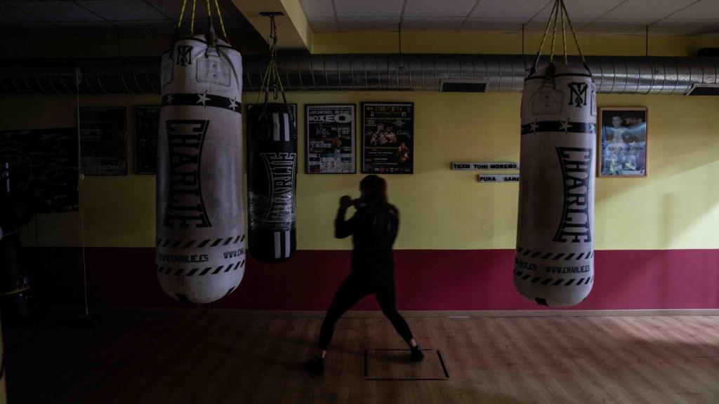 Tania Álvarez, boxejadora espanyola durant un entrenament