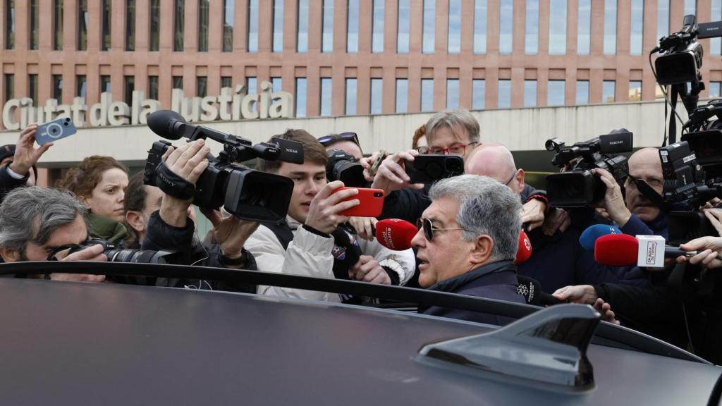 Laporta, el lunes, saliendo de la Ciutat de la Justícia