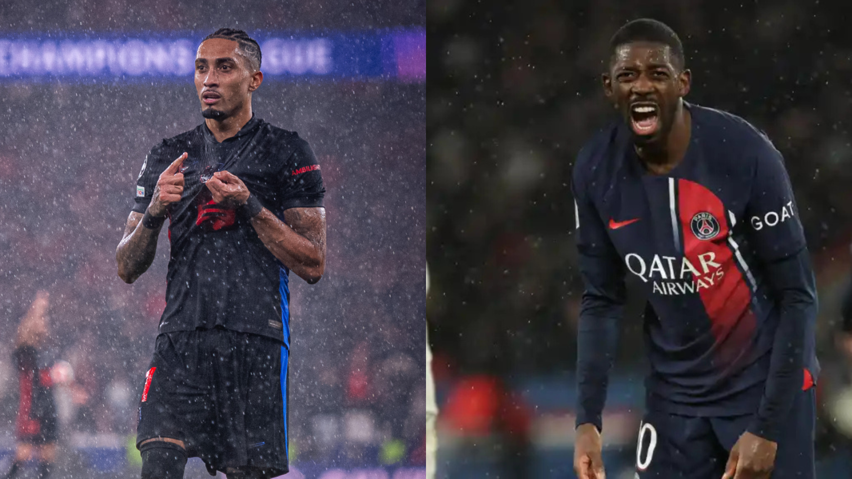 Raphinha y Ousmane Dembelé, en un montaje