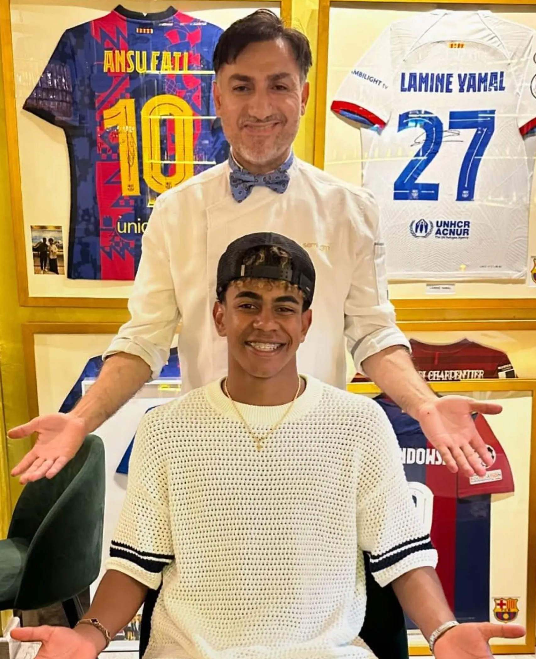 Lamine Yamal junto al chef de Gaudim, Semi