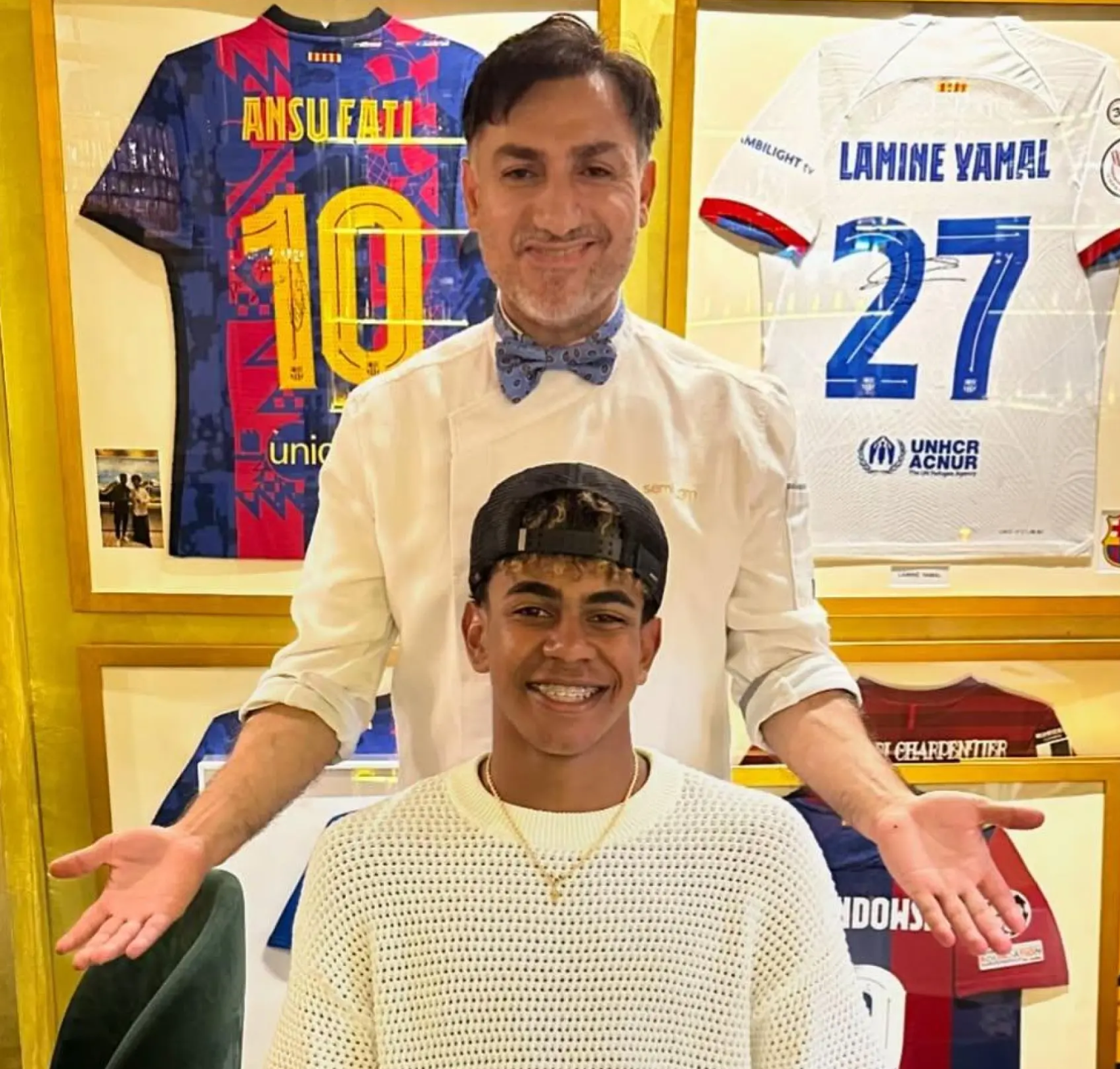Lamine Yamal junto al chef de Gaudim, Semi