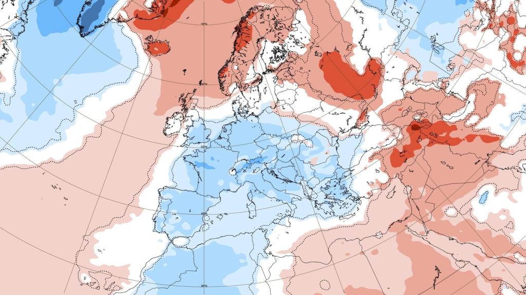 Mapa d'anomalía tèrmica superficial per a la propera setmana