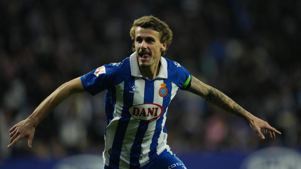 Carlos Romero celebra el gol de la victoria contra el Real Madrid