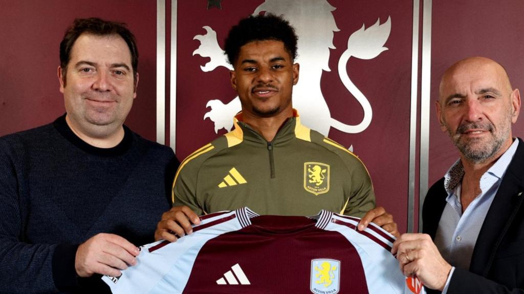Marcus Rashford, presentado como nuevo jugador del Aston Villa