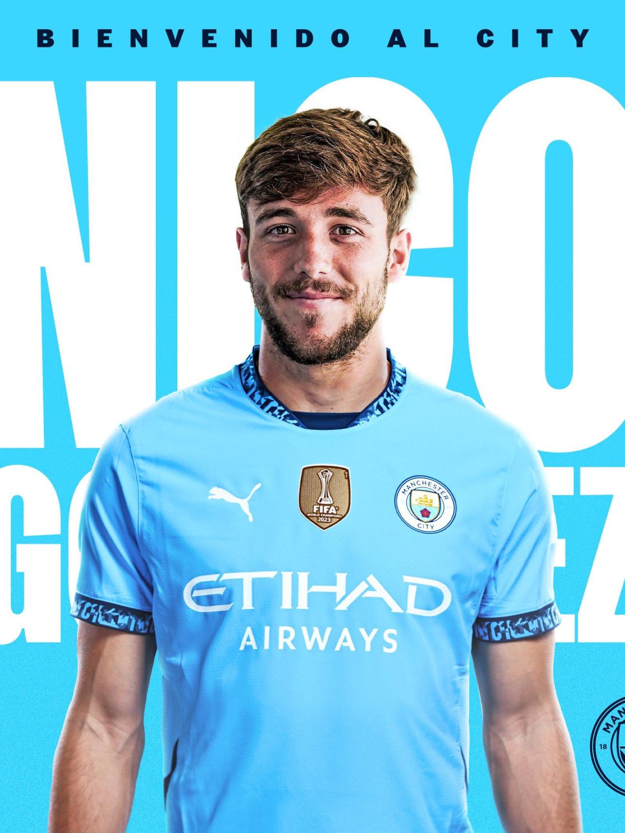 El Manchester City presenta a Nico González, que firma hasta 2029