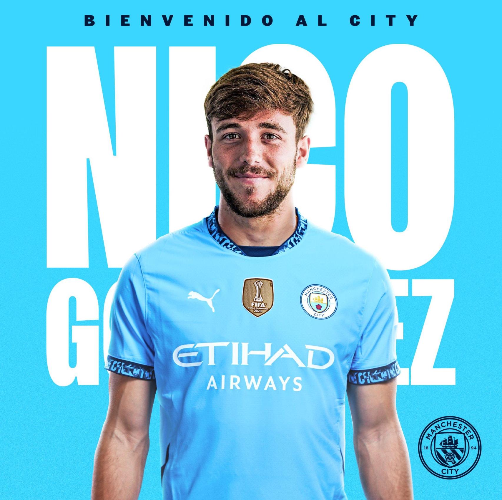 El Manchester City presenta a Nico González, que firma hasta 2029