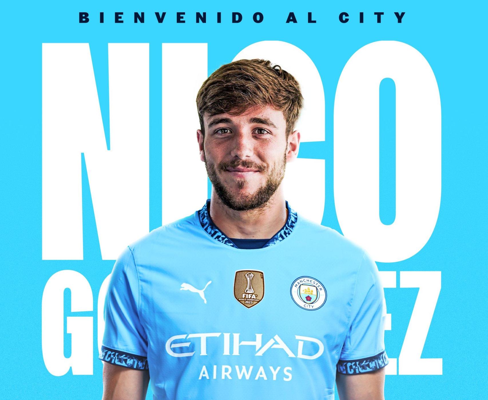 El Manchester City presenta a Nico González, que firma hasta 2029