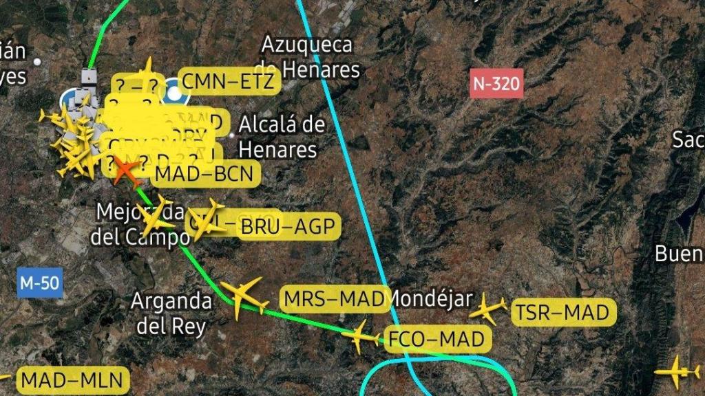 Recorrido del avión en Flightradar