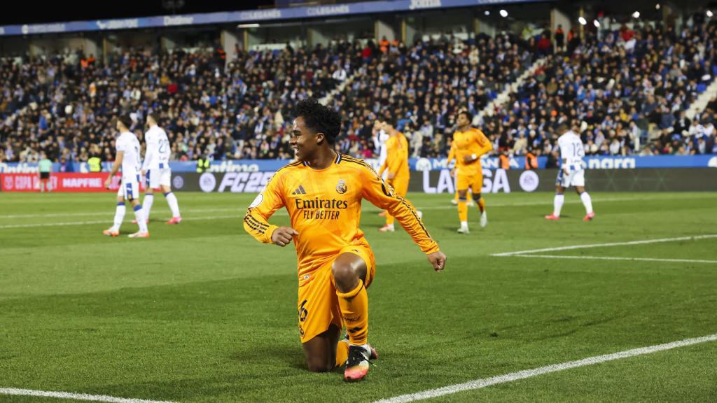 Endrick celebra su gol contra el CD Leganés en Copa del Rey