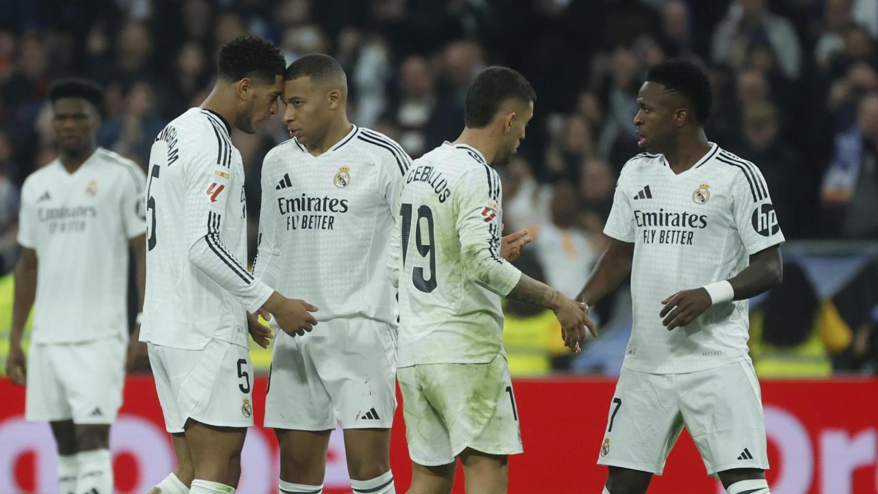 Bellingham, Mbappé, Ceballos y Vinicius durante el Real Madrid-Atlético