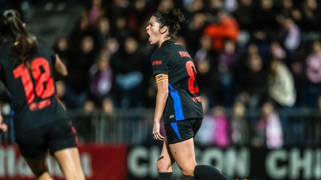 La euforia de Marta Torrejón tras marcar con el Barça Femenino en la Copa de la Reina