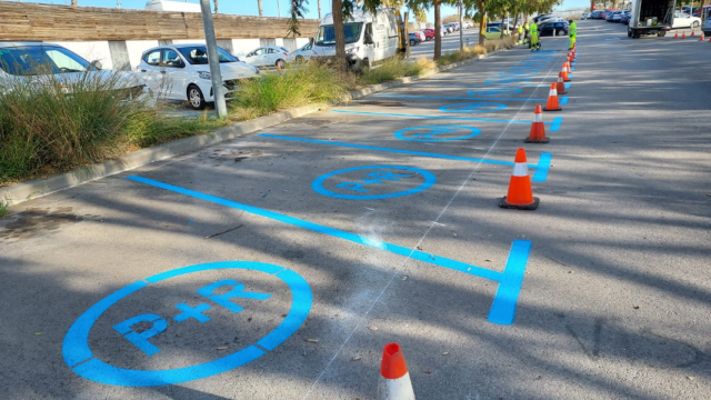 Plazas de estacionamiento regulado de la zona azul de Viladecans