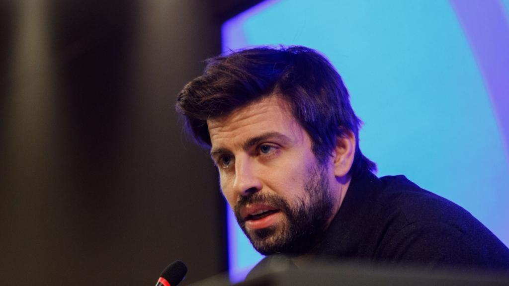 Gerard Piqué, durante una rueda de prensa con el Andorra