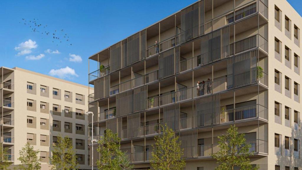 Promoción de viviendas en una imagen de archivo