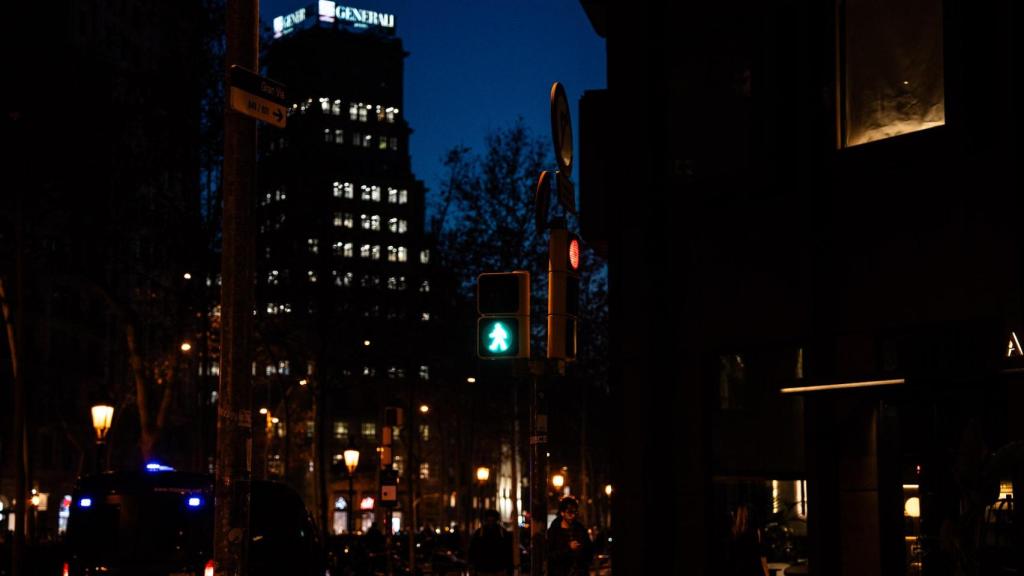 Un semáforo en Barcelona