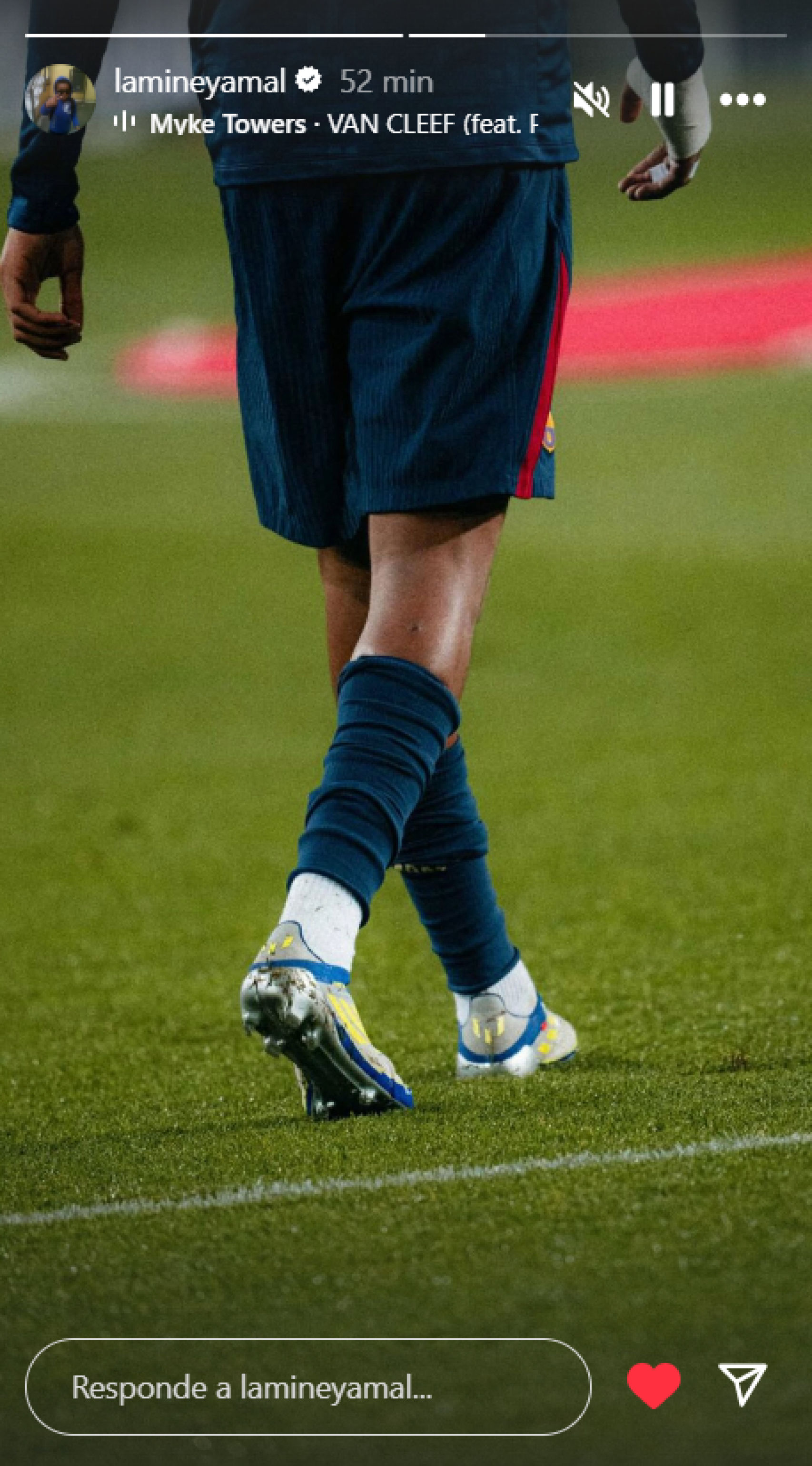 'Story' de Lamine Yamal en Instagram con las botas de Leo Messi
