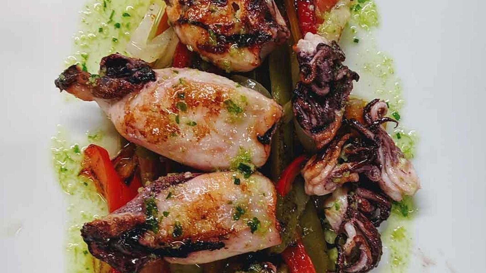 Calamarcitos con verduras