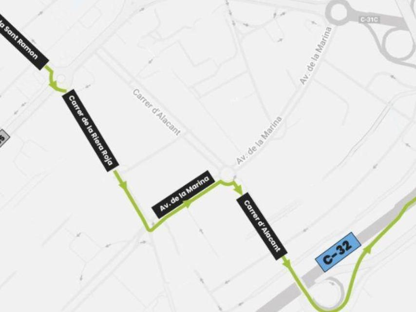 El nou enllaç del carrer Alacant de Sant Boi cap a l'autopista C-32