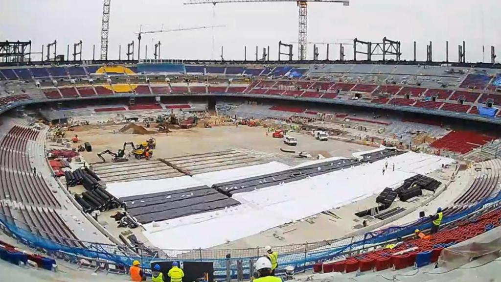 Los avances de las obras del nuevo Camp Nou durante el mes de febrero