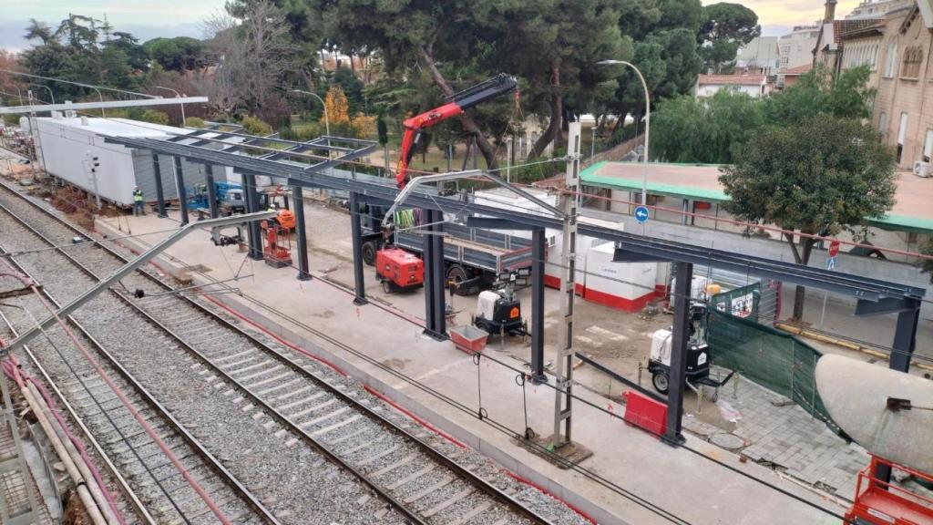 Obras del soterramiento de vías en Sant Feliu