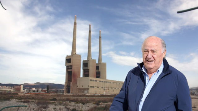 Fotomontaje de las Tres Chimeneas y Amancio Ortega