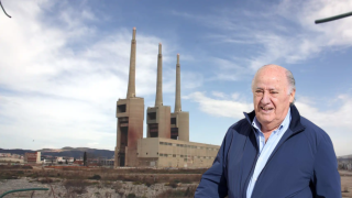 Fotomontaje de las Tres Chimeneas y Amancio Ortega