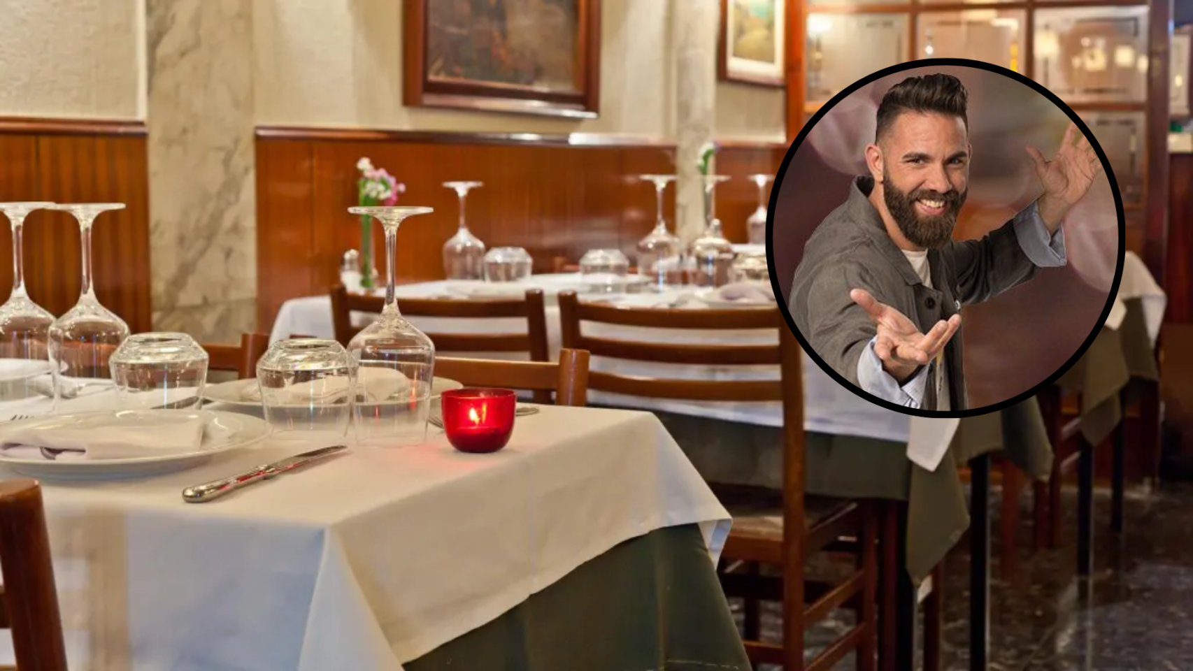 Fotomontaje de Can Miserias y el chef y presentador de 'Joc de Cartes', Marc Ribas