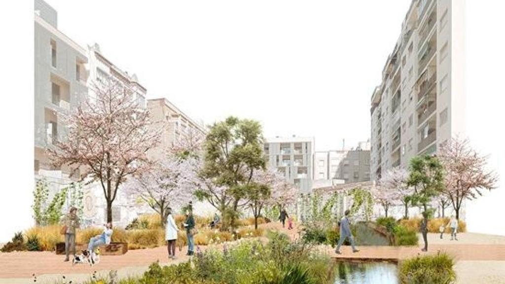 Render del futuro del Rec Comtal.