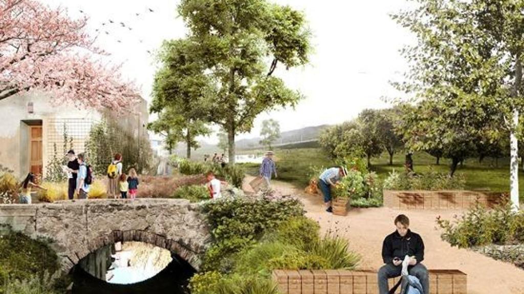 Render del futur Pont de la vaca del Rec Comtal.