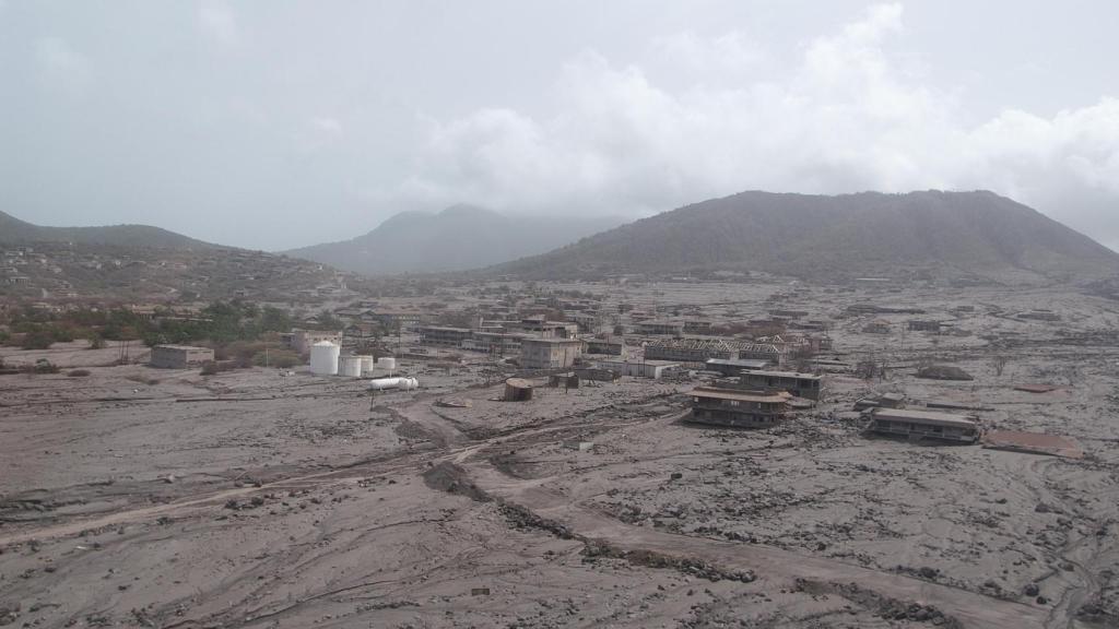 Plymouth, tras la última erupción del volcán de Montserrat